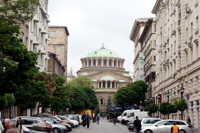 View to St Nedelia Cathedral (19th c), Sophia, Bulgaria, Balkans 2017